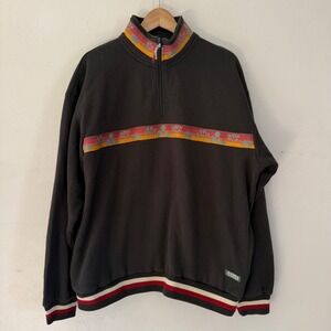 Parks Project Joshua Tree Quarter Zip Sweatshirt Mens XL Black Desert Landscape